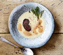 Feine Herbstküche: Cremige Kartoffel-Pastinaken-Suppe mit Apfelschaum Feine Herbstküche: Cremige Kartoffel-Pastinaken-Suppe mit Apfelschaum