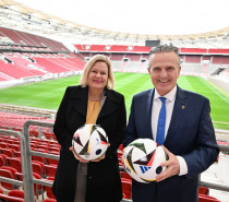 Bundesinnenministerin Nancy Faeser in Stuttgart auf UEFA EURO-Tour 2024